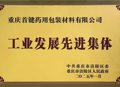 首键药包荣获涪陵区“工业发展先进集体”称号